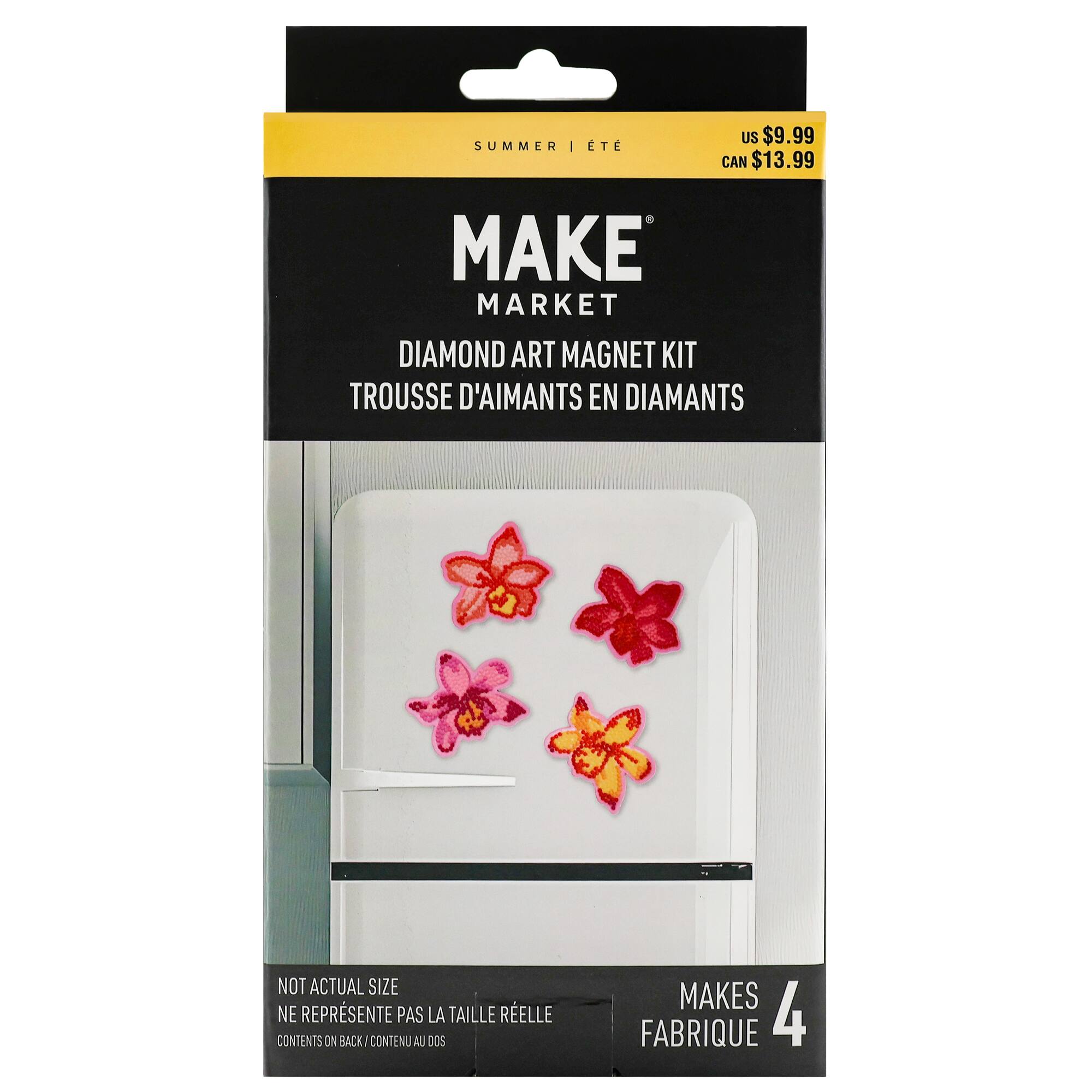 Pink Flowers Diamond Art Magnet Kit by Make Market®